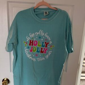 Boutique Christmas Tee: "Oh by golly have a HOLLY JOLLY Christmas this year"